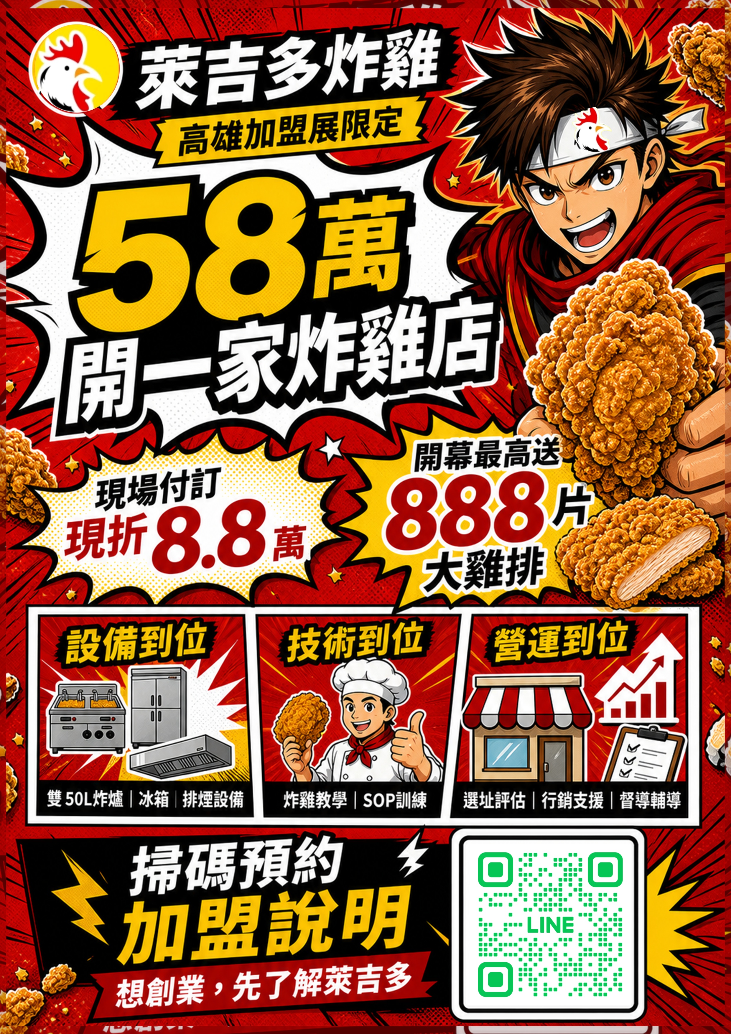 萊吉多炸雞高雄加盟展限定58萬開一家炸雞店